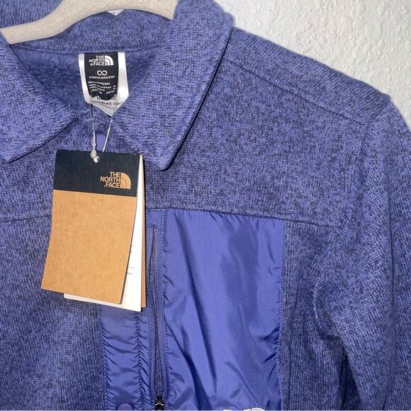 NWT The North Face Sweater Fleece Button Down Jacket in Blue XL 14/16 - Picture 4 of 7